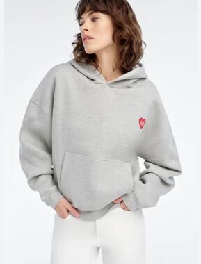 Favorite Daughter Heart Logo Hoodie - Heather Grey XL